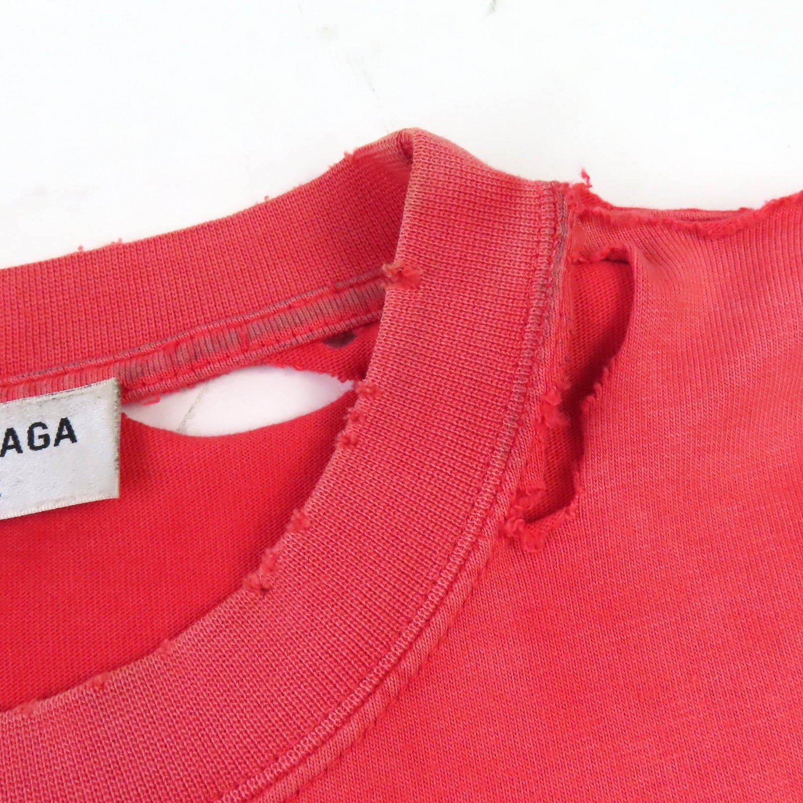 バレンシアガ Destroyed Distressed 半袖Tシャツ