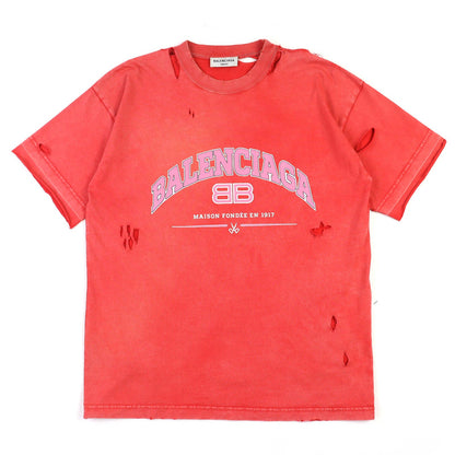 バレンシアガ Destroyed Distressed 半袖Tシャツ