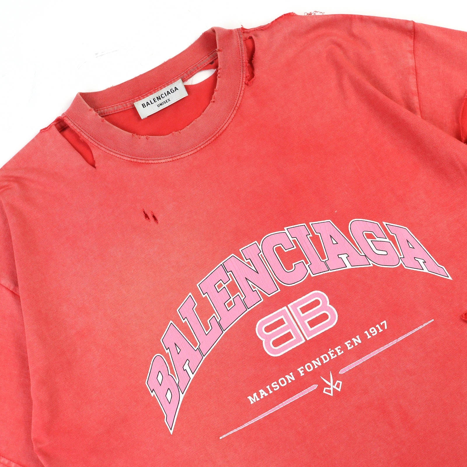 バレンシアガ Destroyed Distressed 半袖Tシャツ