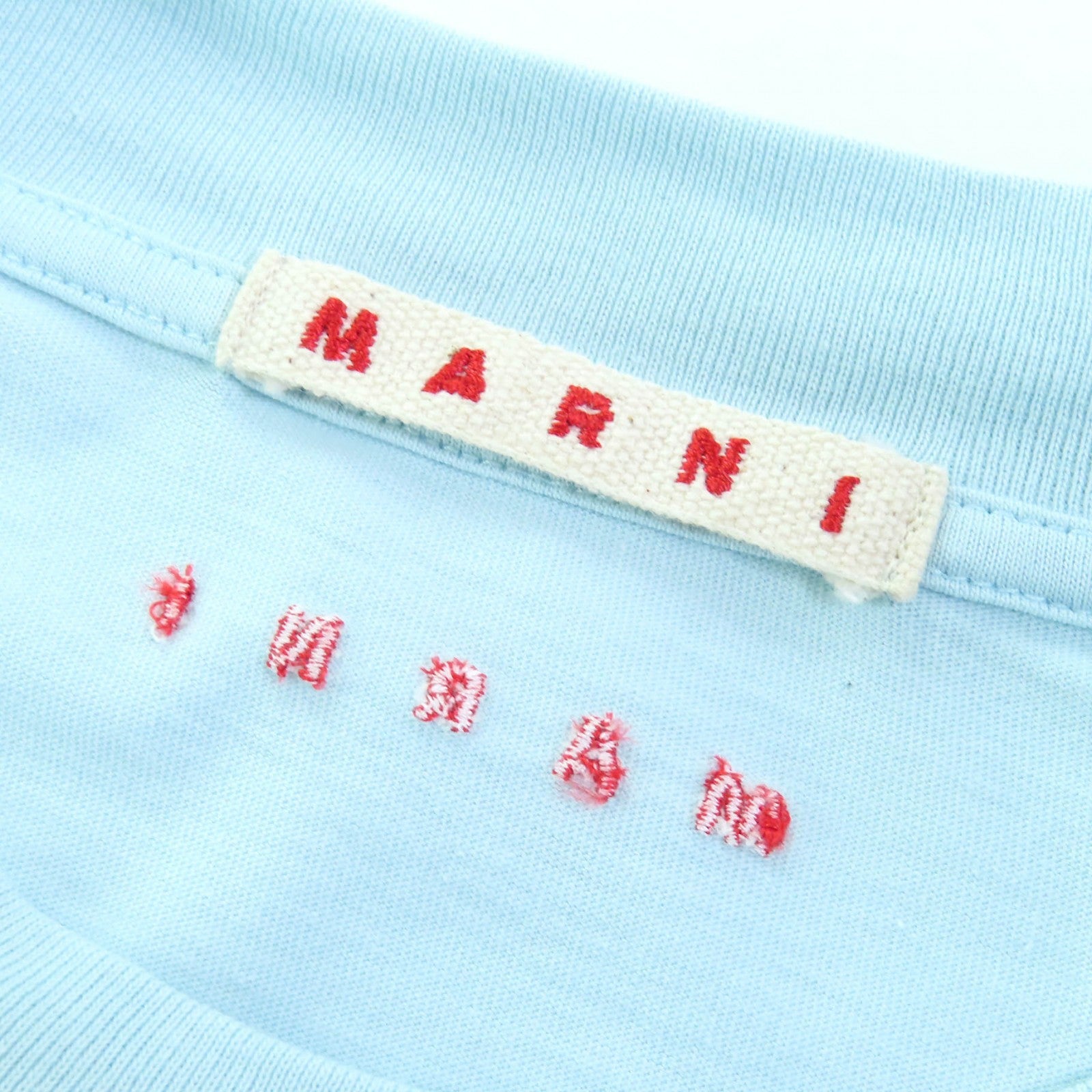 マルニ 刺繍ロゴ クルーネックTシャツ コットン Tシャツ