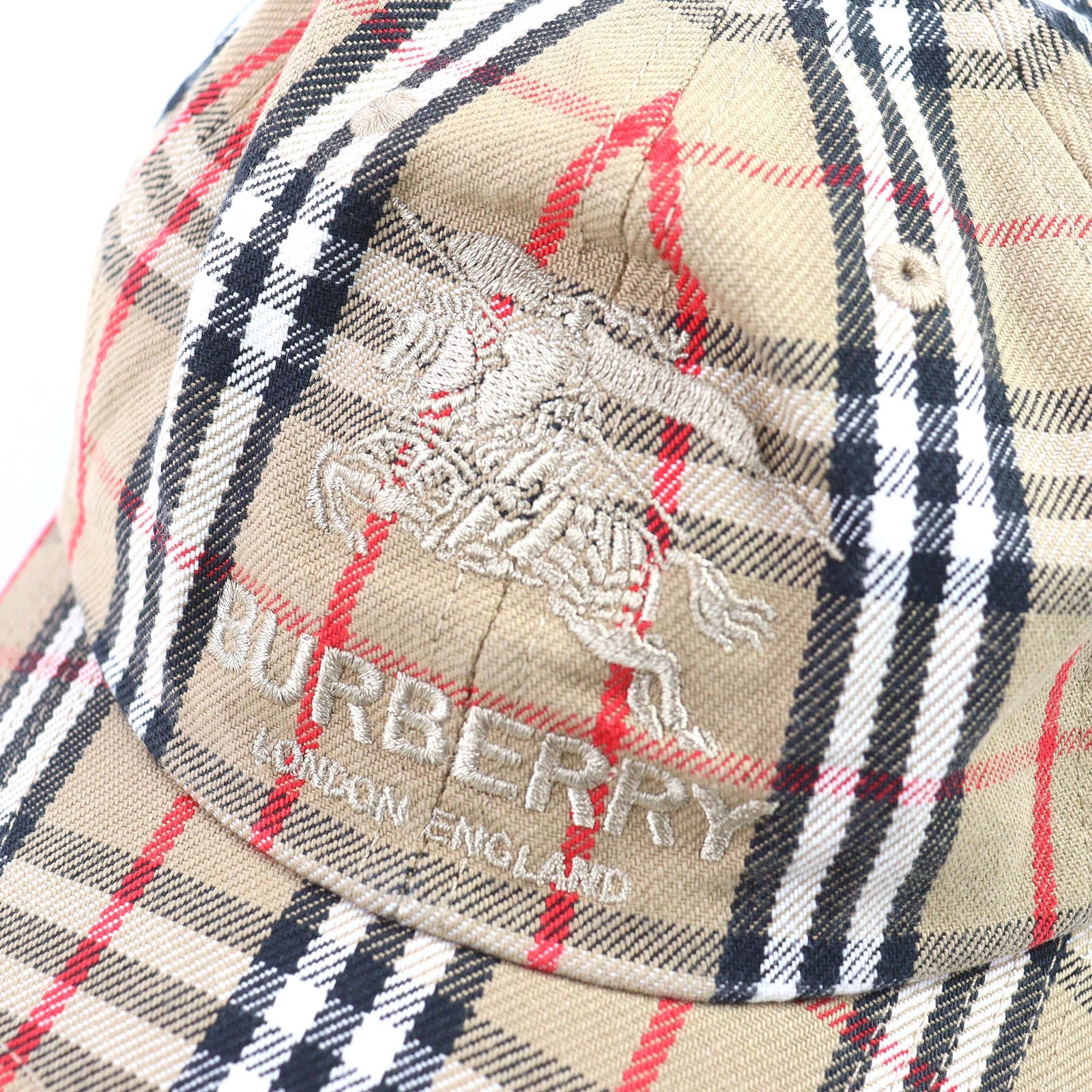 Supreme BURBERRY デニム ロゴ刺繍 キャップ