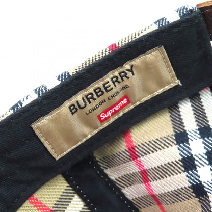 Supreme BURBERRY デニム ロゴ刺繍 キャップ