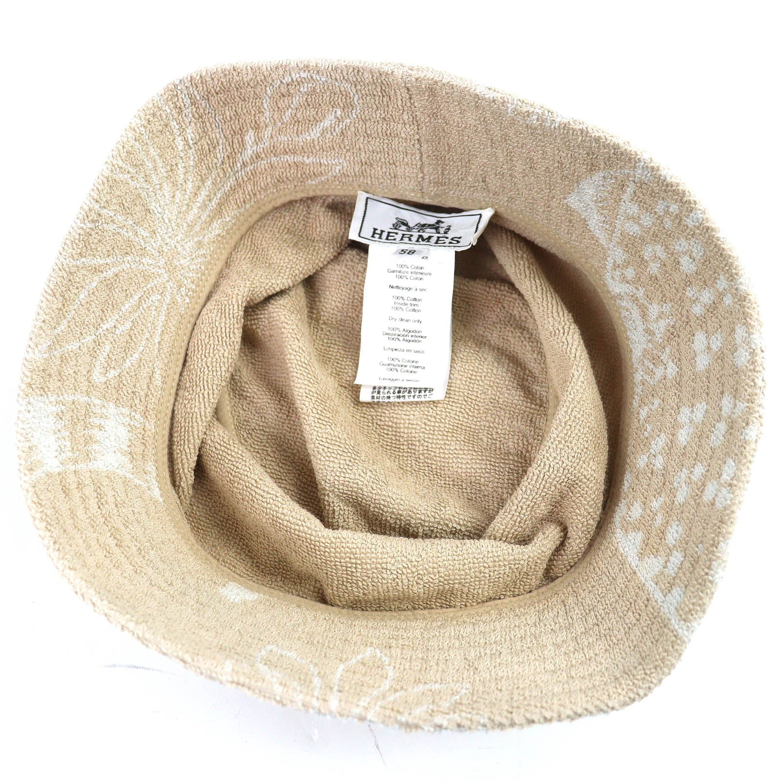 エルメス Gene Cotton Terry コットンハット 58