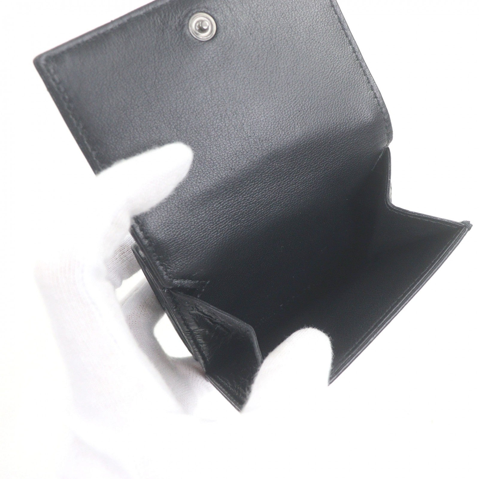 バレンシアガ クラッシュ Bロゴ メタル レザー 財布