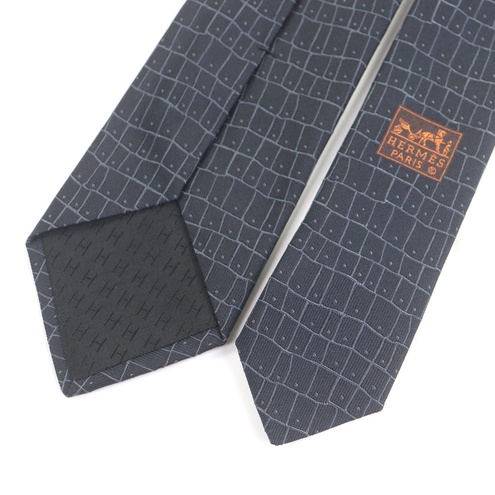 エルメス SOIE LOURDE7CM シルクネクタイ