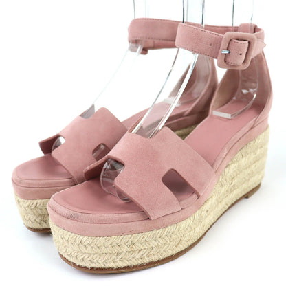 エルメス Elda レザーエスパドリーユサンダル 36
