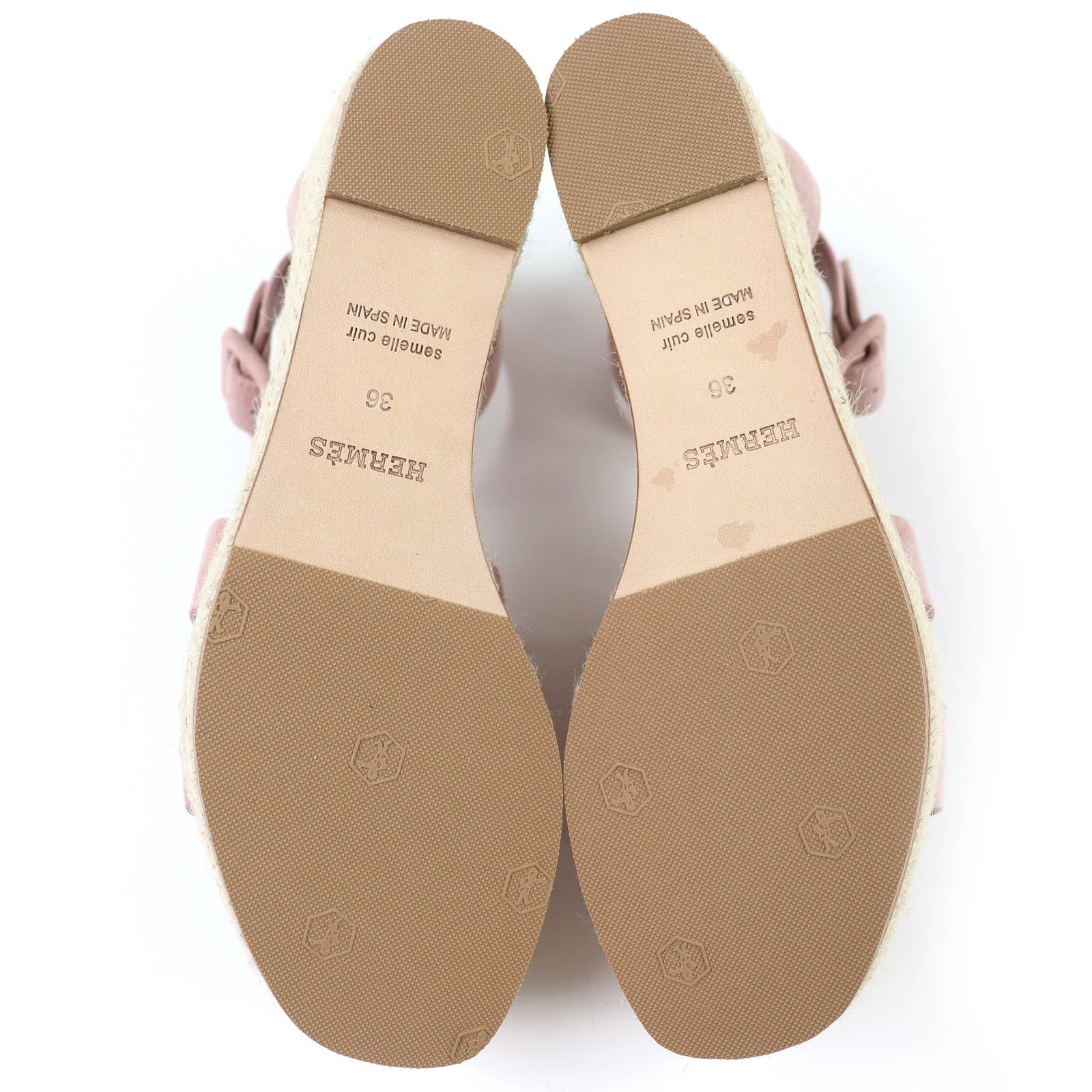 エルメス Elda レザーエスパドリーユサンダル 36