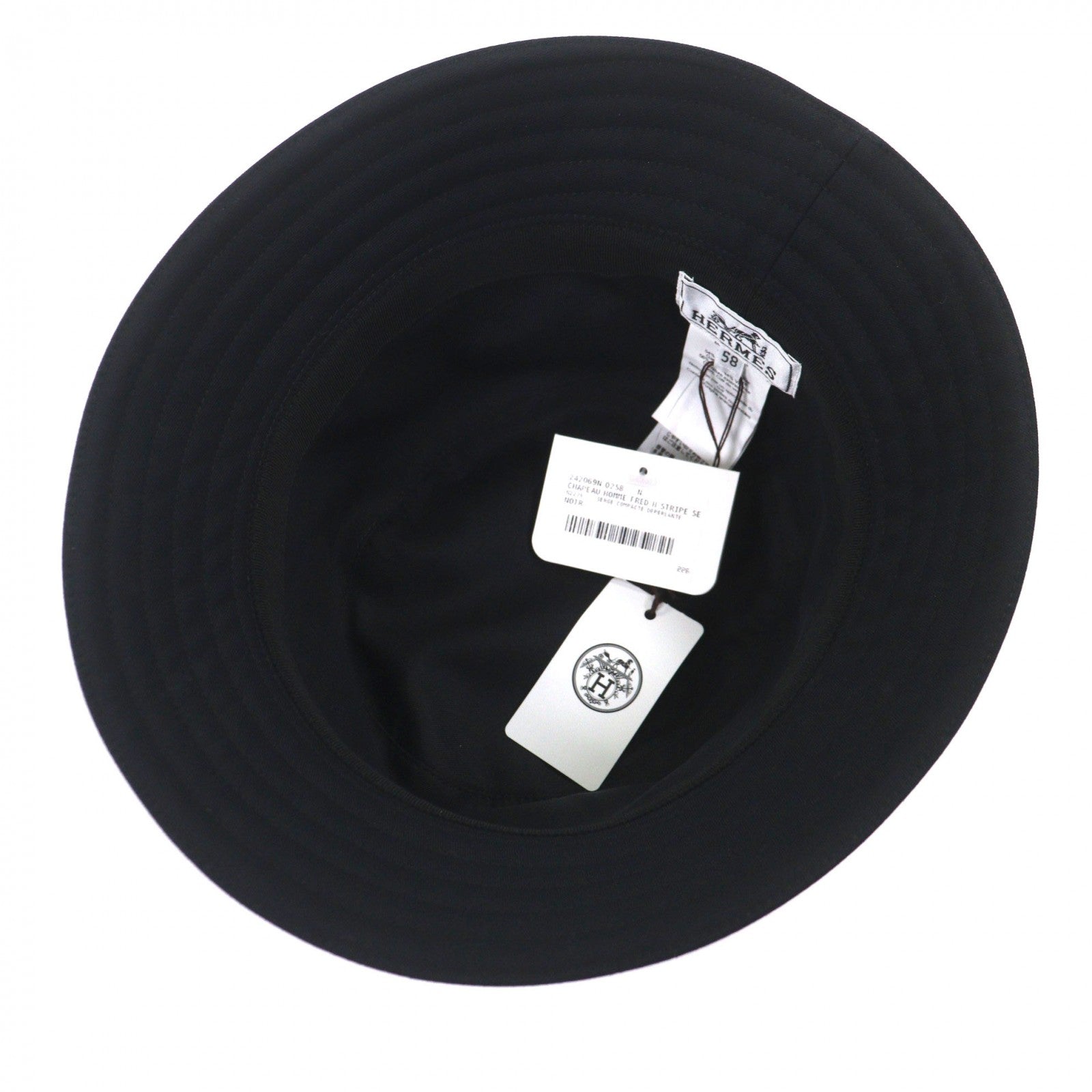エルメス Fred H Stripe58 コットン バケットハット