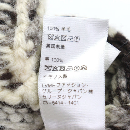 セリーヌ シェットランドロゴボタンノルディックパターンウールニット