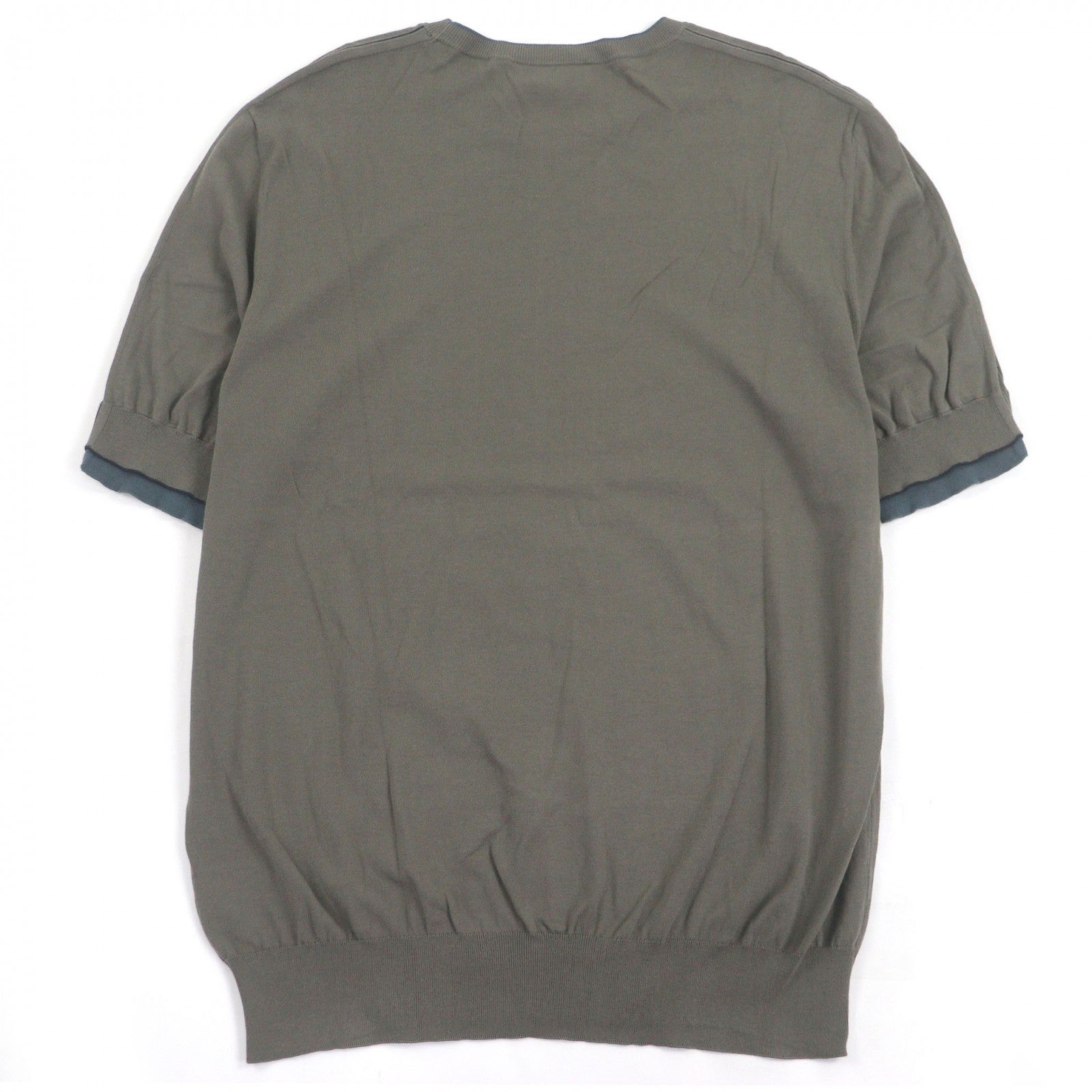 エルメス 半袖ニットドッキングデザイン コットン Tシャツ XL