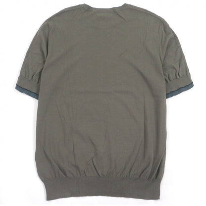 エルメス 半袖ニットドッキングデザイン コットン Tシャツ XL