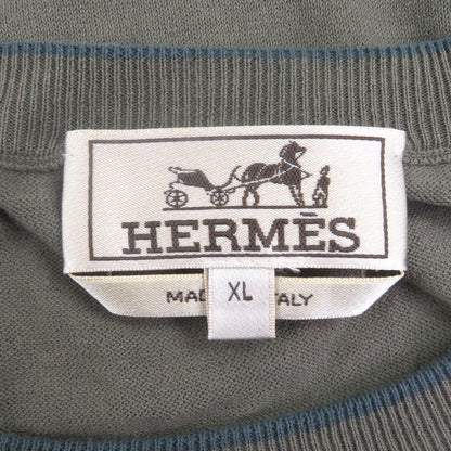 エルメス 半袖ニットドッキングデザイン コットン Tシャツ XL
