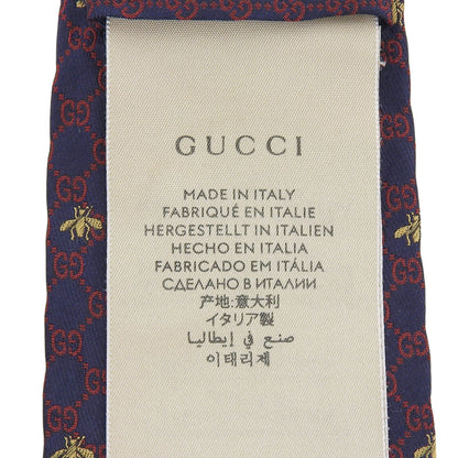 グッチ GGロゴ ビー刺繍 シルクネクタイ