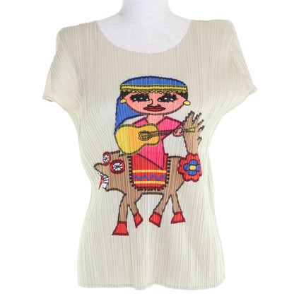 プリーツプリーズ Tシャツ ポリエステル トップス