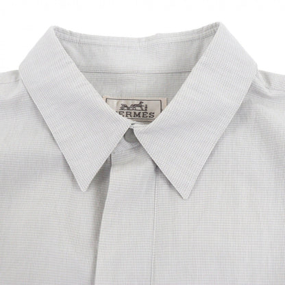 エルメス Mini Vichy コットン長袖シャツ48