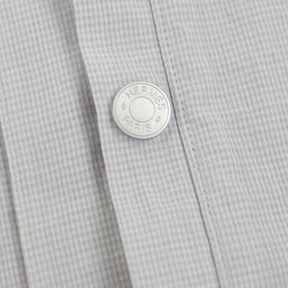 エルメス Mini Vichy コットン長袖シャツ48