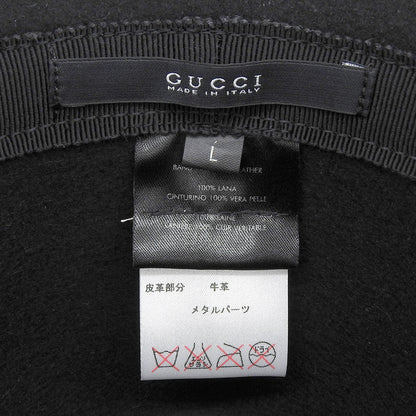 グッチ ウールレザー帽子