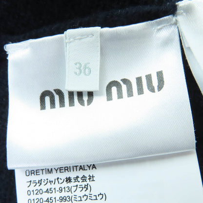 ミュウミュウ ロゴパッチ カシミヤ100% ニットカーディガン