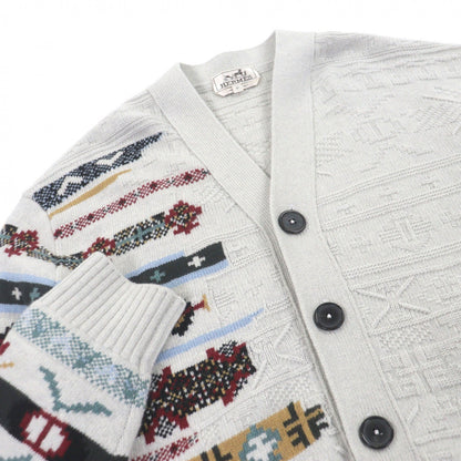 エルメス Chimayo Ortega Pattern ウール カーディガン M