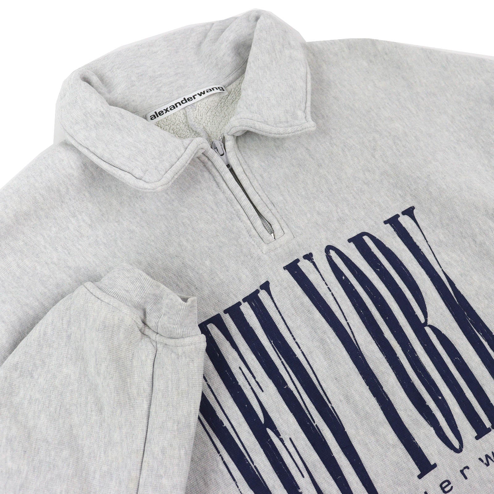 アレキサンダーワン HALF ZIP SWEATSHIRT WITH NY PUFF GRAPHIC コットン スウェットシャツ