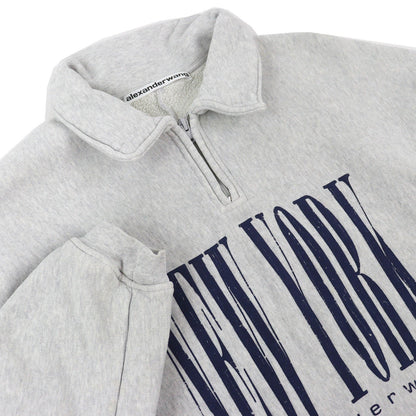 アレキサンダーワン HALF ZIP SWEATSHIRT WITH NY PUFF GRAPHIC コットン スウェットシャツ