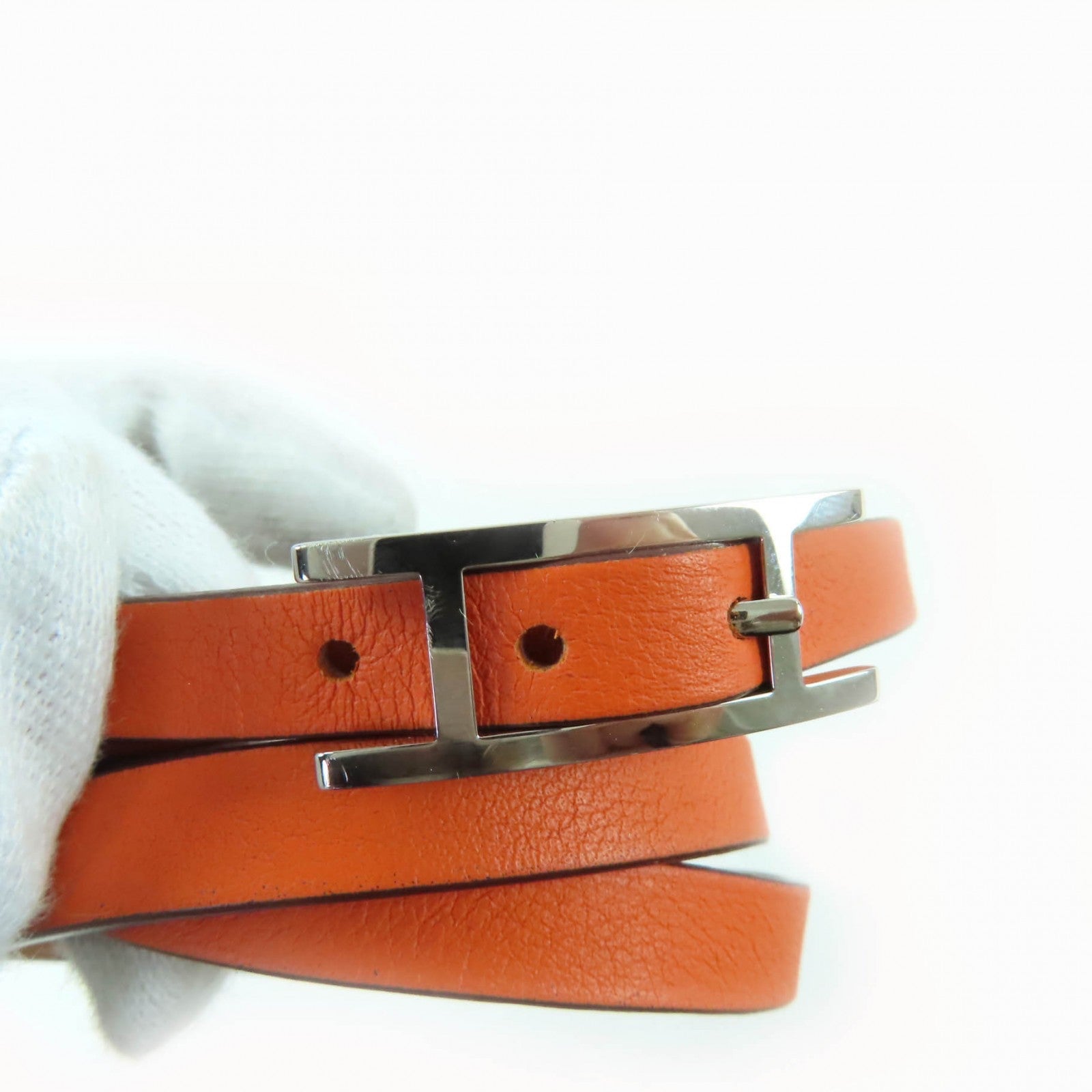 エルメス Beapi de Bourtour レザー ブレスレット