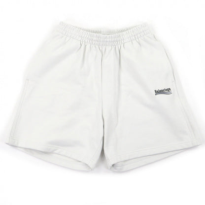 バレンシアガ Campaign logo embroidered コットンショートパンツ