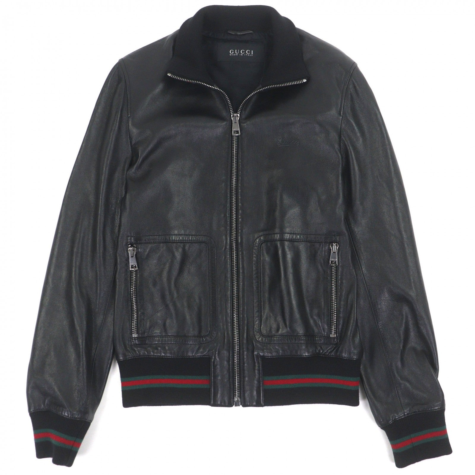 グッチ Shelly Line Web Line Tom Ford レザー ブルゾン