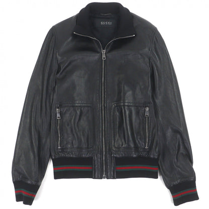 グッチ Shelly Line Web Line Tom Ford レザー ブルゾン