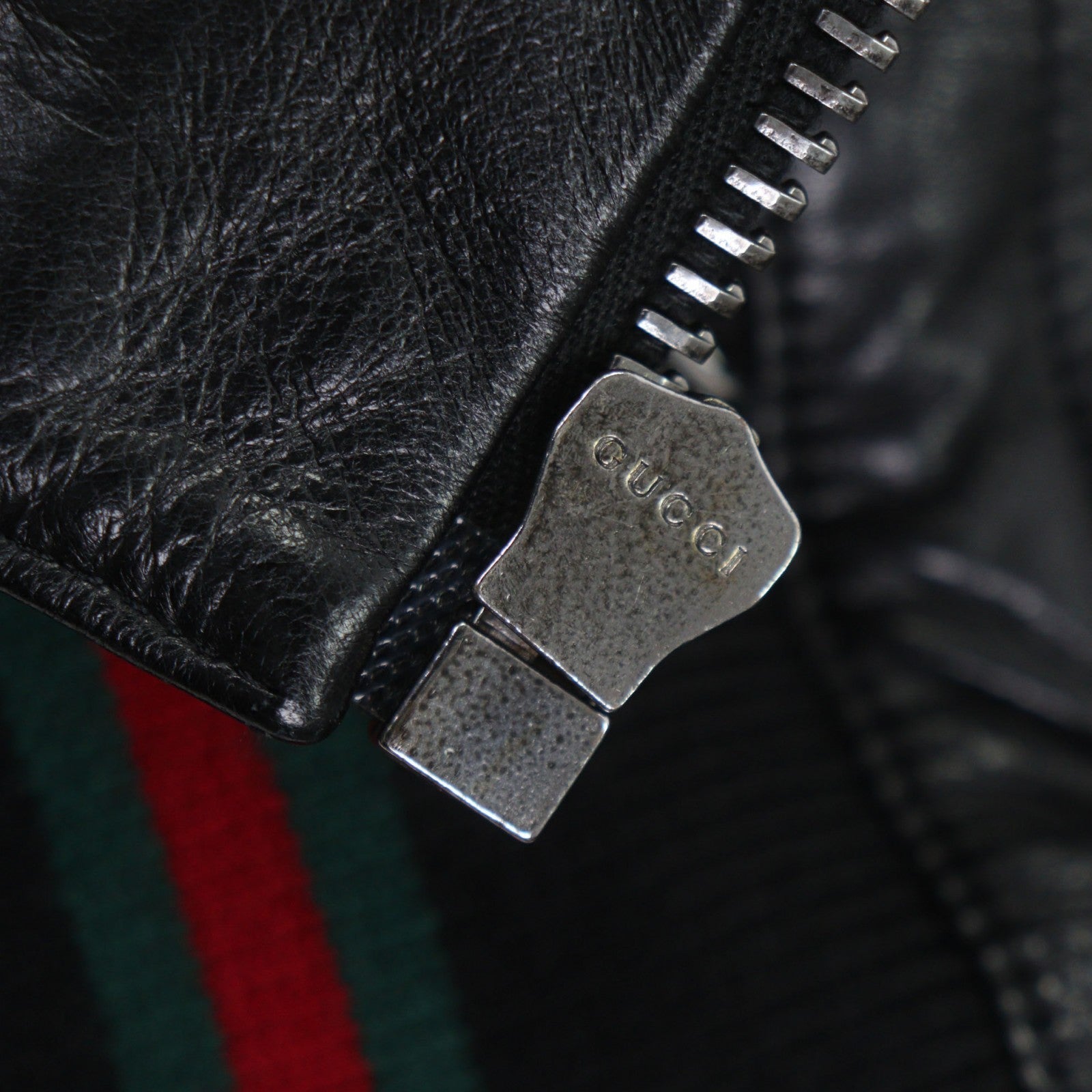 グッチ Shelly Line Web Line Tom Ford レザー ブルゾン