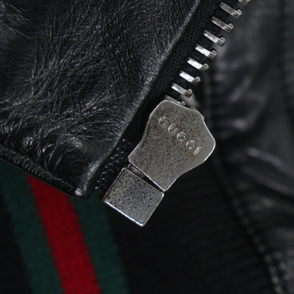 グッチ Shelly Line Web Line Tom Ford レザー ブルゾン