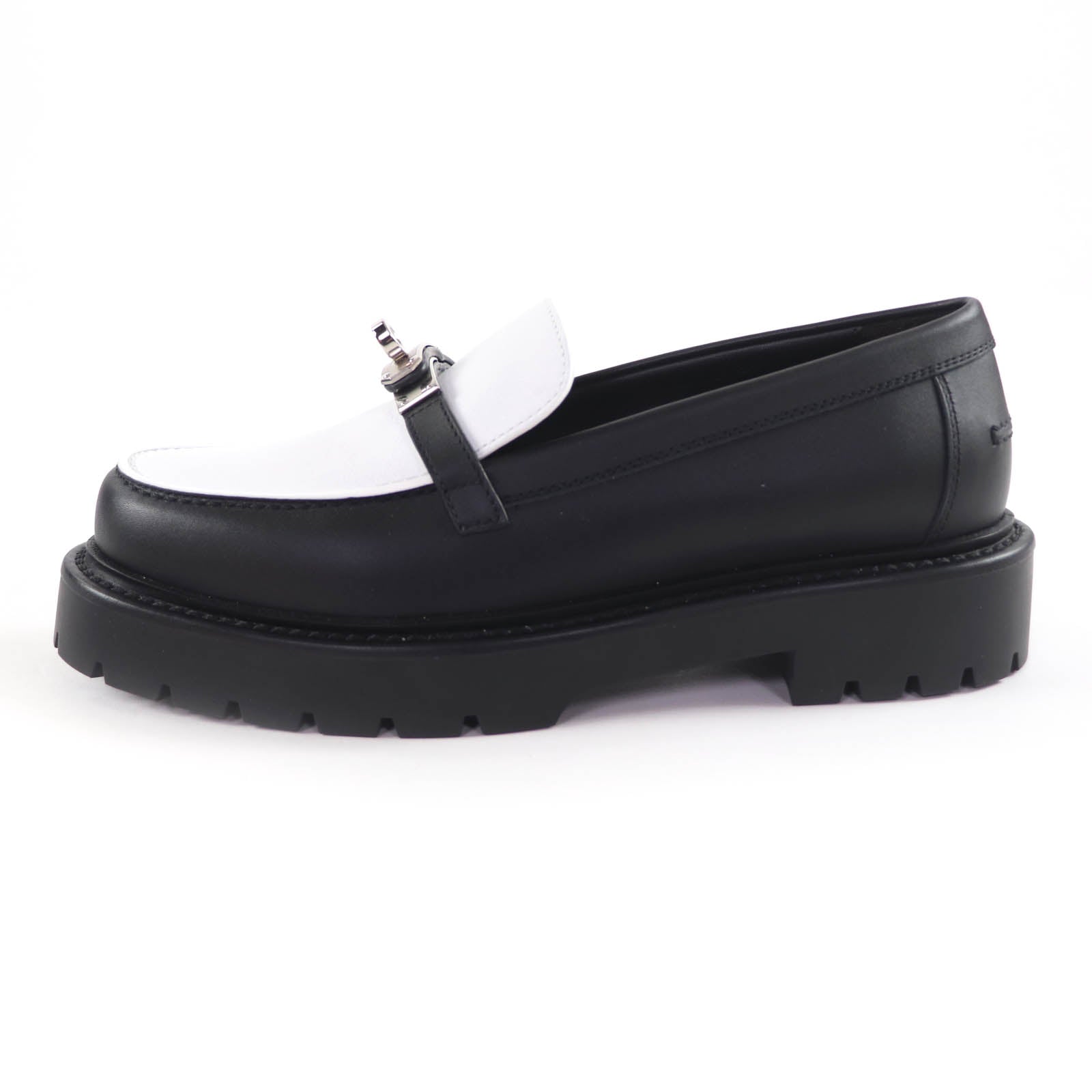 エルメス37.5レザーローファー