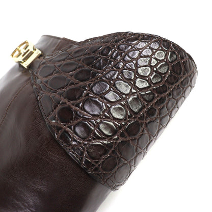 グッチ クロコダイルレザー ロングブーツ