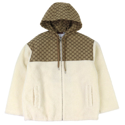 グッチ GGインターシャ ウールジップアップフーデッドジャケット