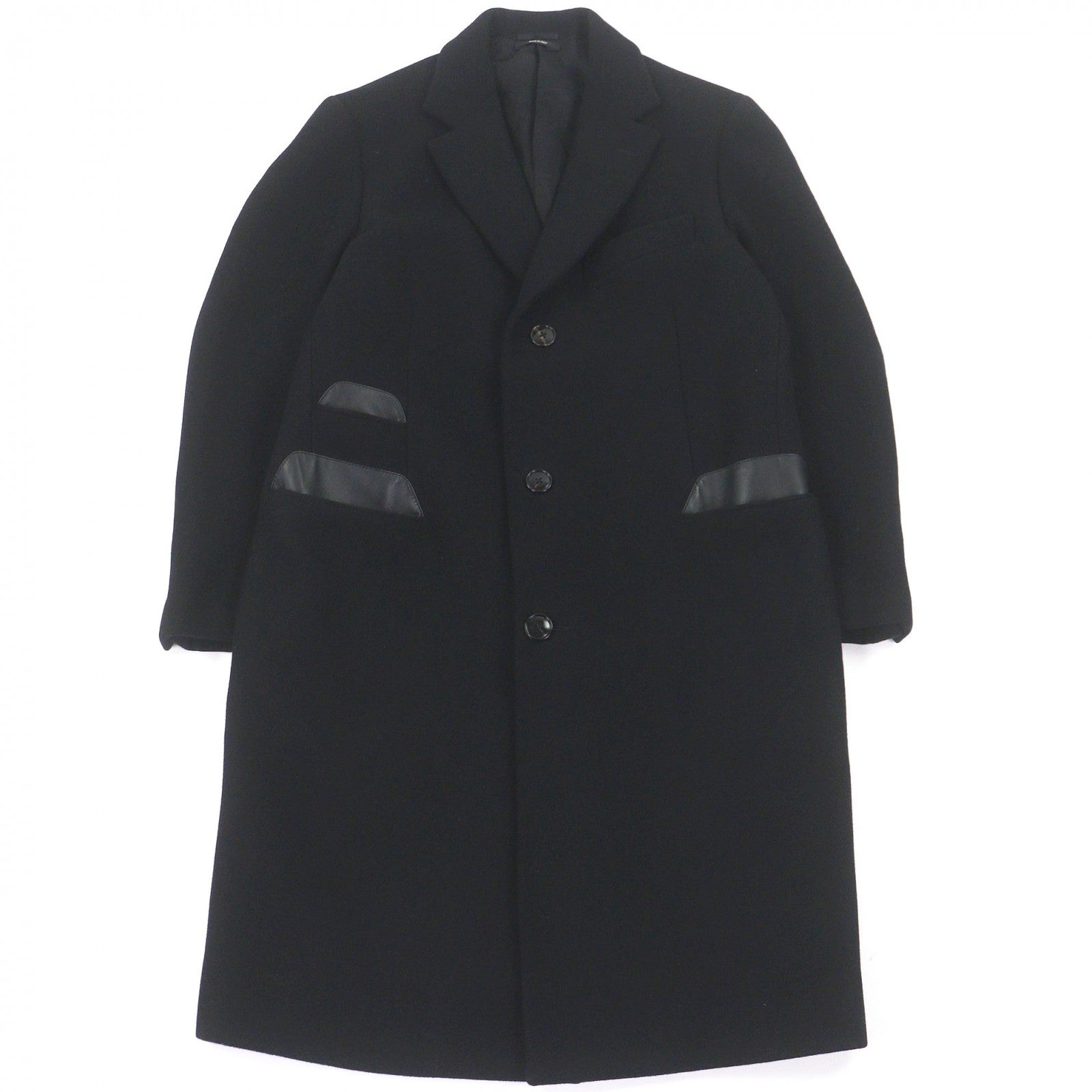 エルメス Chester50 ラムスキンパイピング カシミヤコート