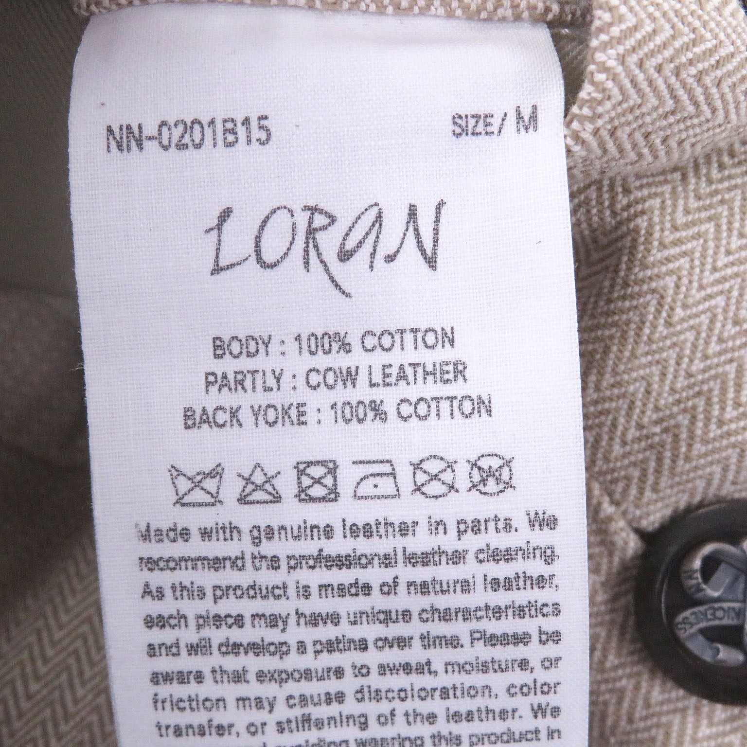 ナイスネス LORANヘリンボーン コットン カウレザー ハンティングジャケット