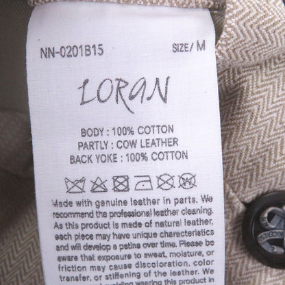 ナイスネス LORANヘリンボーン コットン カウレザー ハンティングジャケット