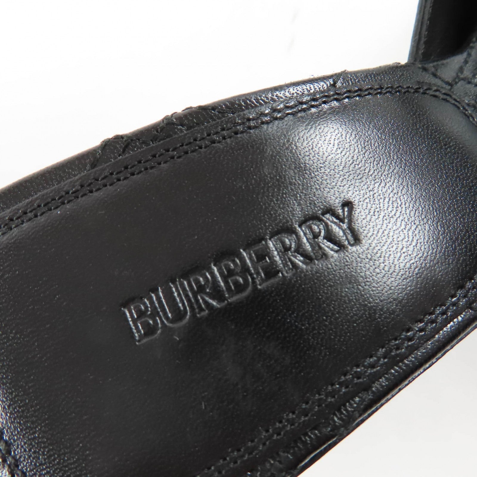 バーバリー ロゴメタルレザー ミュール