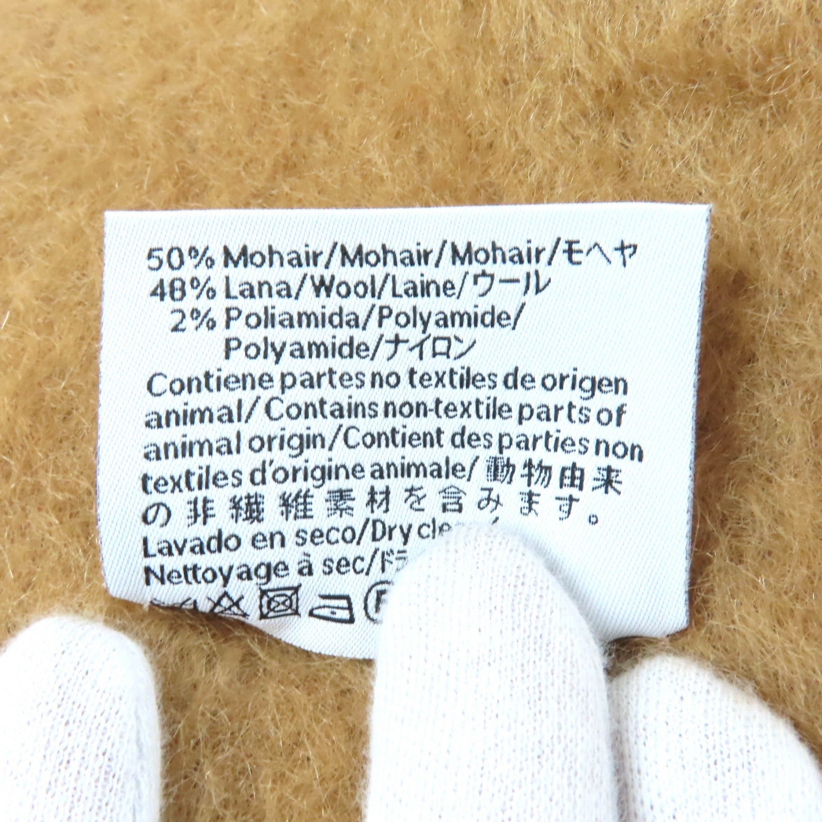 ロエベ アナグラム レザーパッチ モヘアウールマフラー