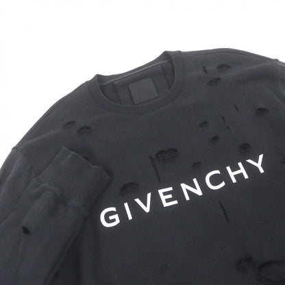 ジバンシィ Destroyed logo print コットン スウェットシャツ