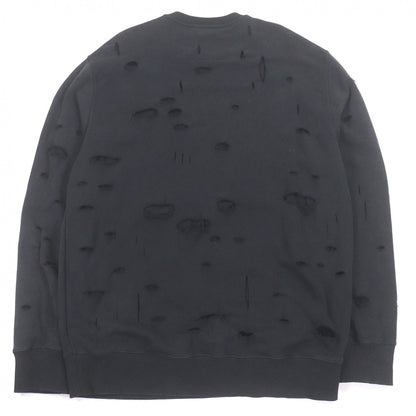 ジバンシィ Destroyed logo print コットン スウェットシャツ