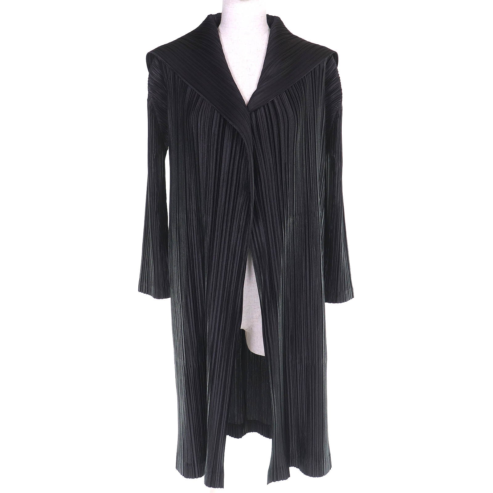 プリーツプリーズ セーラーカラー ポリエステルカーディガン