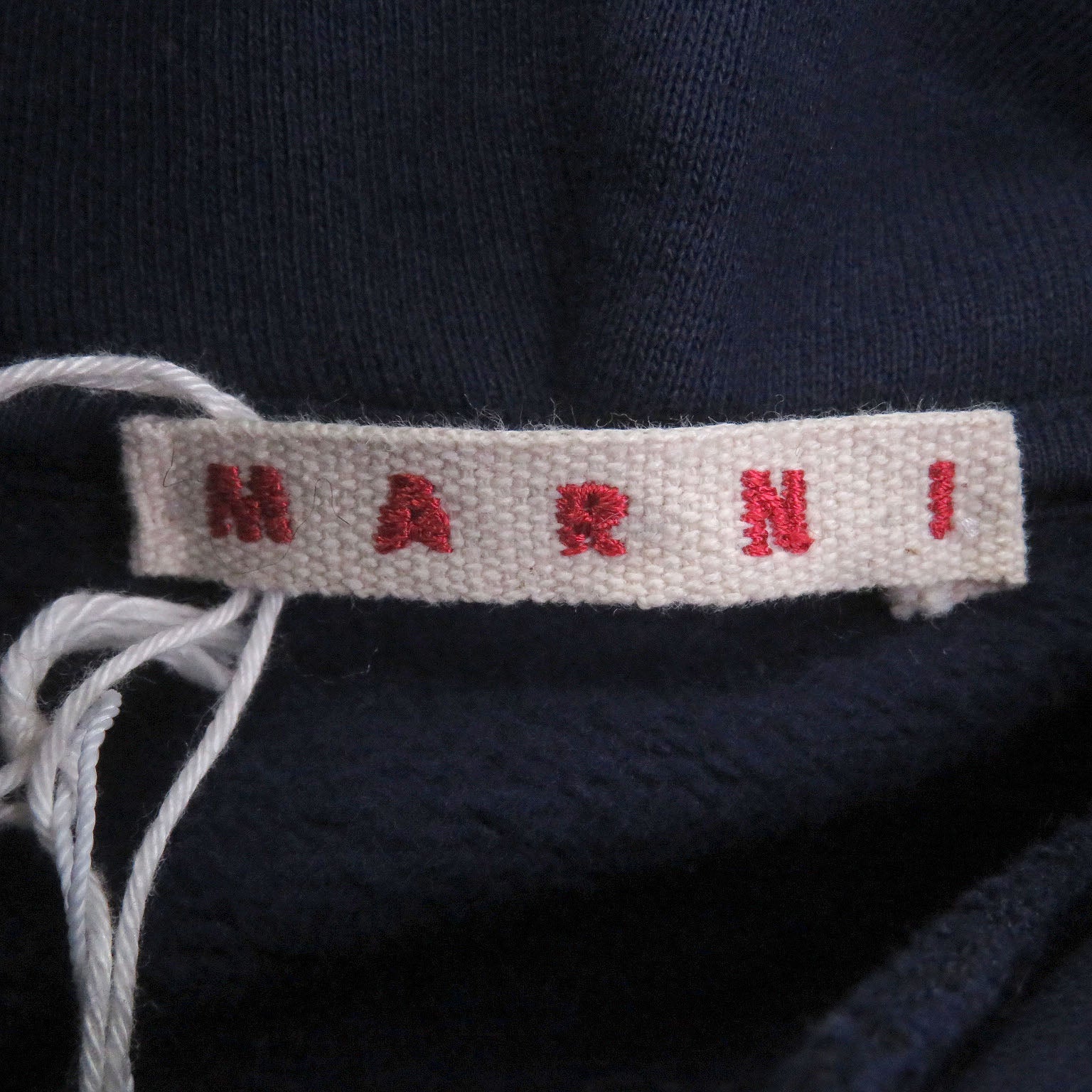 マルニ ロゴ刺繍コットンフェイクファーフーデッドジャケット