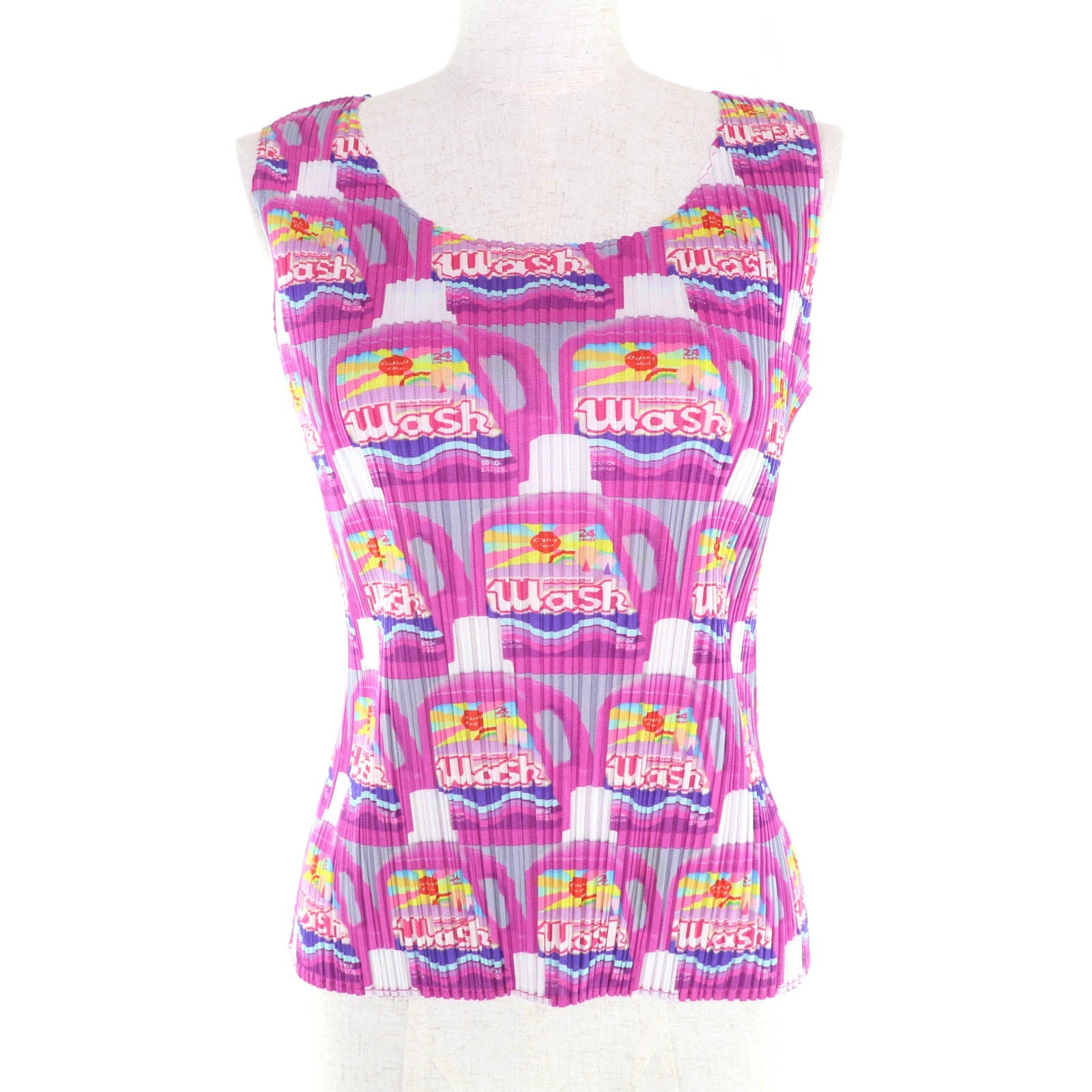 プリーツプリーズ プリーツプリーズTシャツ ポリエステル ノースリーブトップス