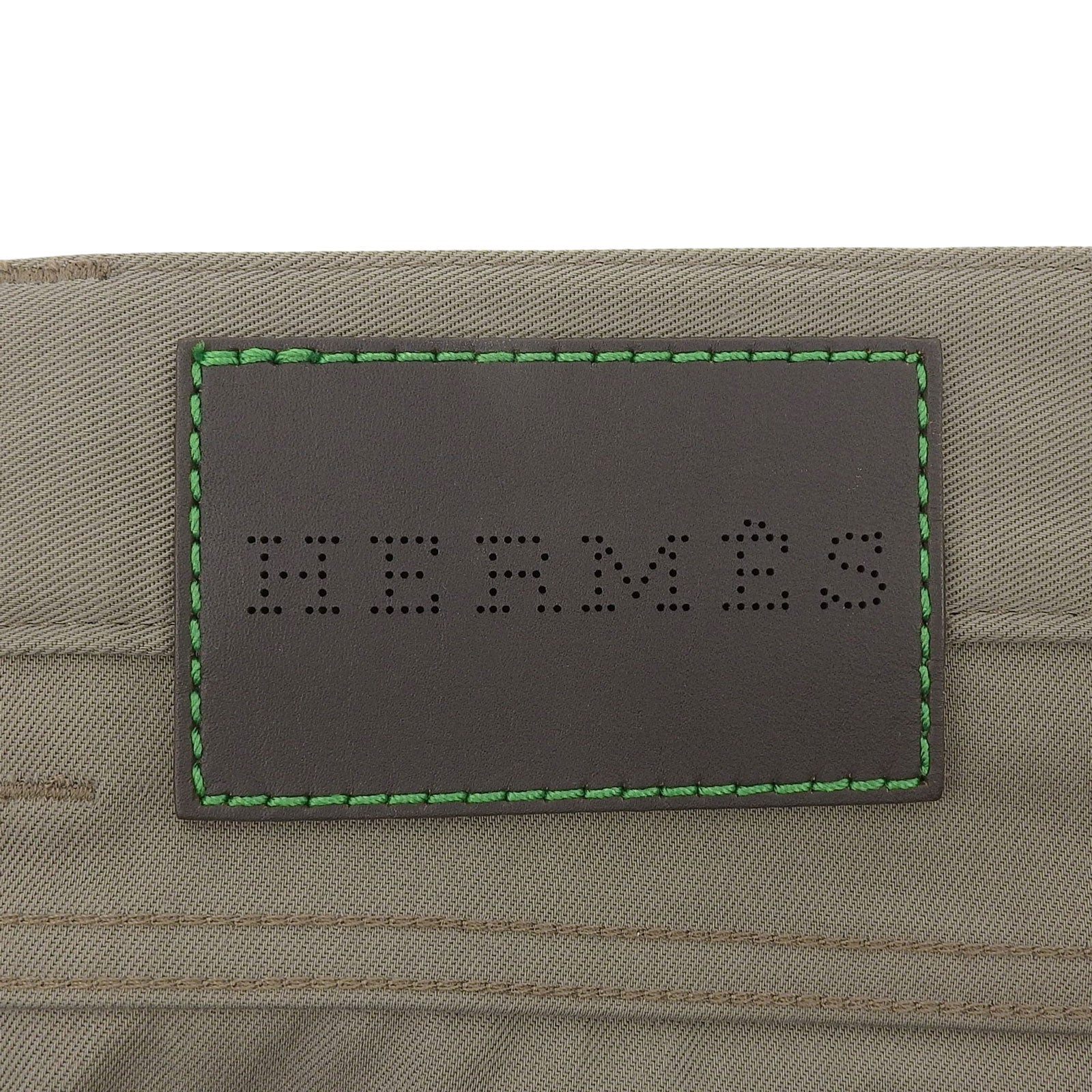 エルメス レザーパッチ コットンパンツ
