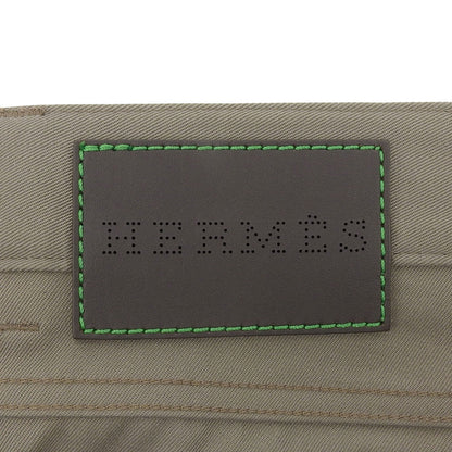 エルメス レザーパッチ コットンパンツ
