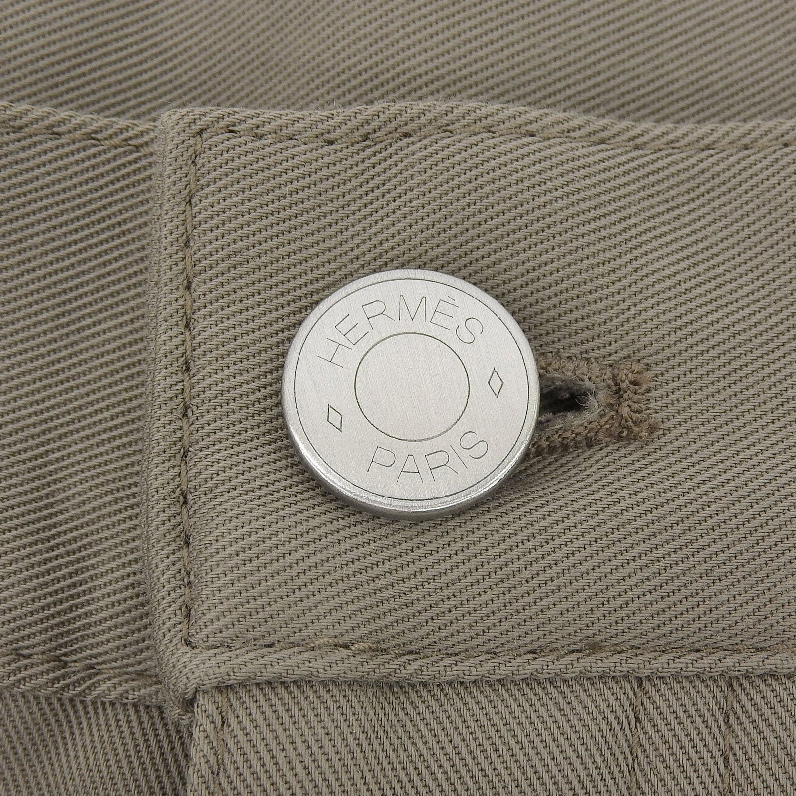 エルメス レザーパッチ コットンパンツ