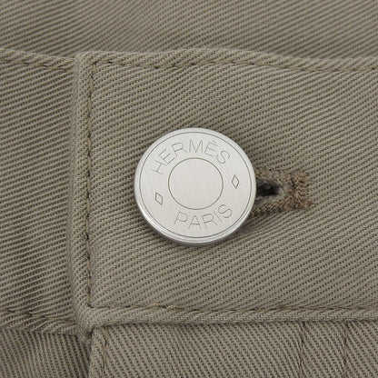 エルメス レザーパッチ コットンパンツ