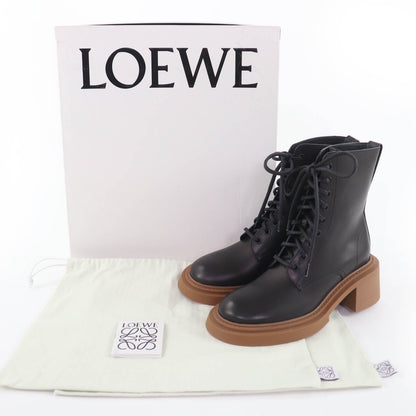 ロエベ ロゴエングレーブド レザーショートブーツ