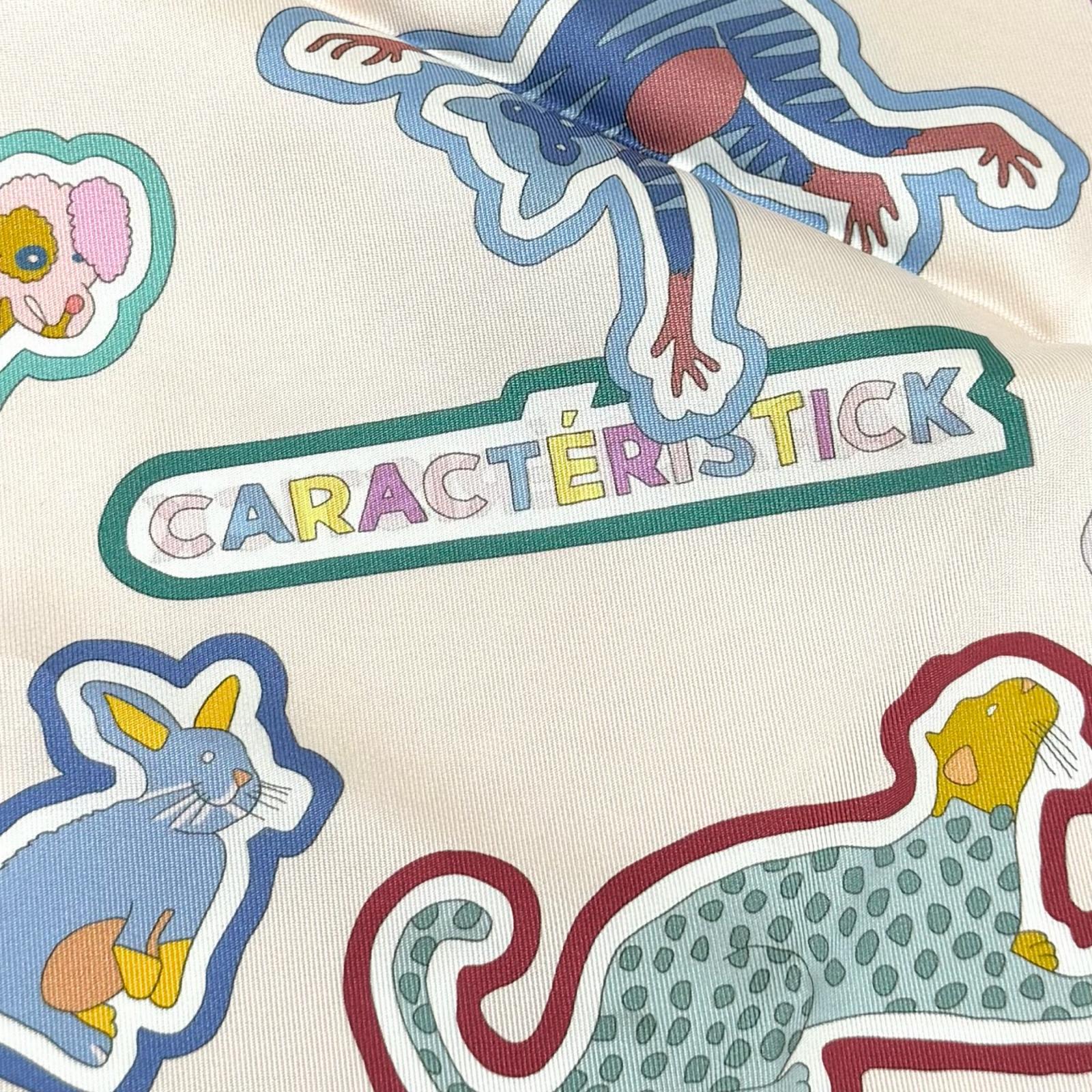 エルメス CARACTERISTICK Detail シルクスカーフ